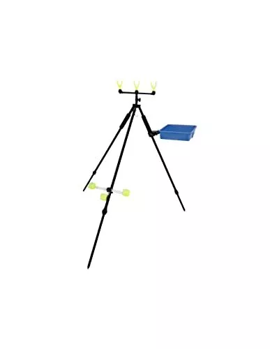 Accessorio pesca appoggia canne Sele tripode surfcasting con vaschetta -H 155cm - immagine 2