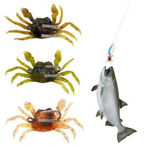 Esche da Pesca Pesca con Esche Artificiali 3 pezzi Soft Fishing Granchio