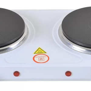Doppia Piastra Fornello Elettrico da Campeggio 2000W Bauer Bianco