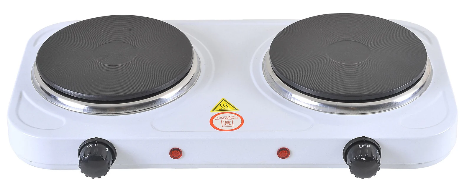 Doppia Piastra Fornello Elettrico da Campeggio 2000W Bauer Bianco