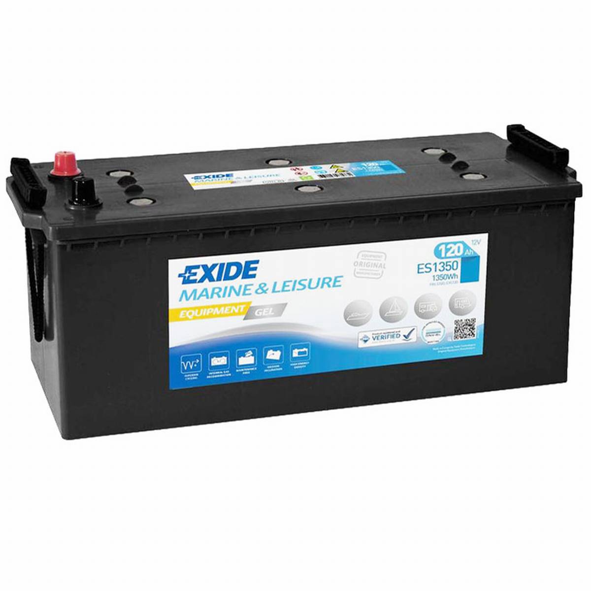Batteria di alimentazione barche e camper Exide ES1350 Equipment Gel 12V 120Ah G120